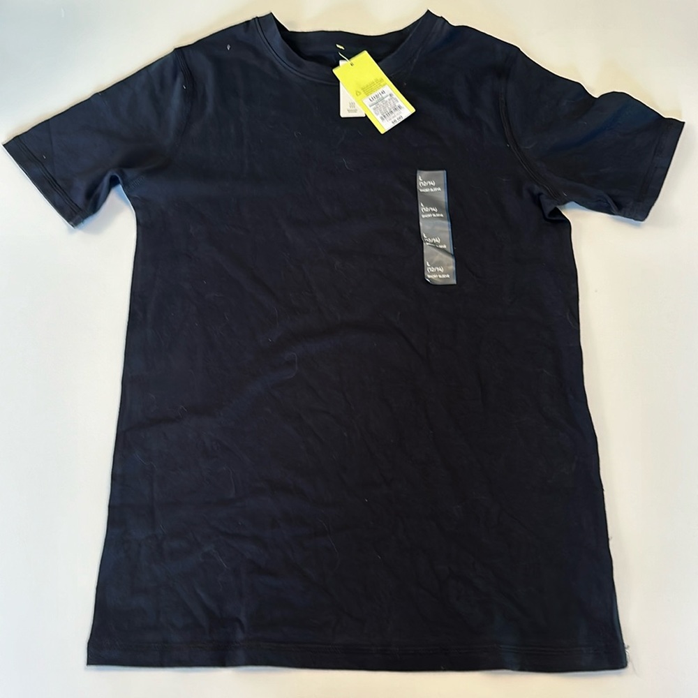 NWT-All in Motion youth large short sleeve black t-shirt cotton/spandex blend